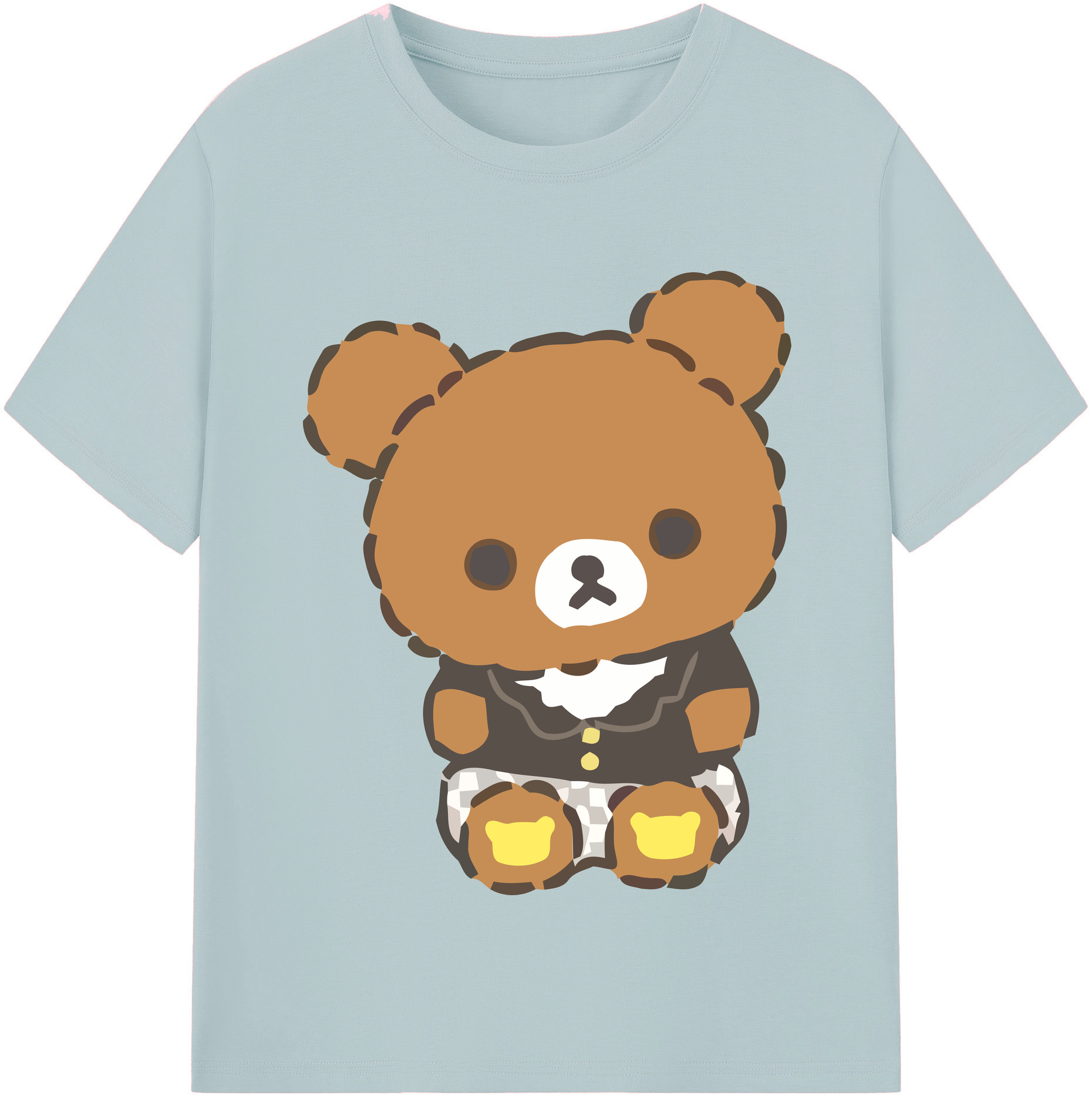 （画像用） リラックマ リラックマ キイロイトリ Rilakkuma Korilakkuma Kiiroitori 綿100％半袖Tシャツ（フロントプリント）